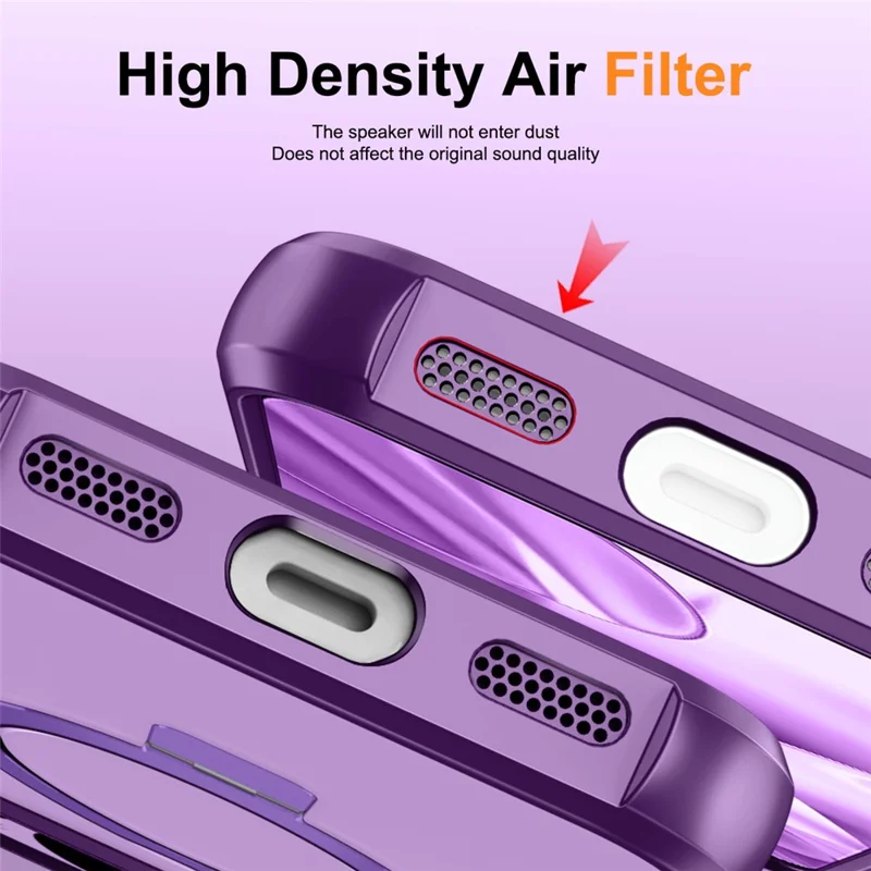 Phone Case For Google Pixel 10 Pro  /  10  /  9 Pro  /  9 Magnetic Case Ring Holder Kickstand TPU + PC Cover - Purple