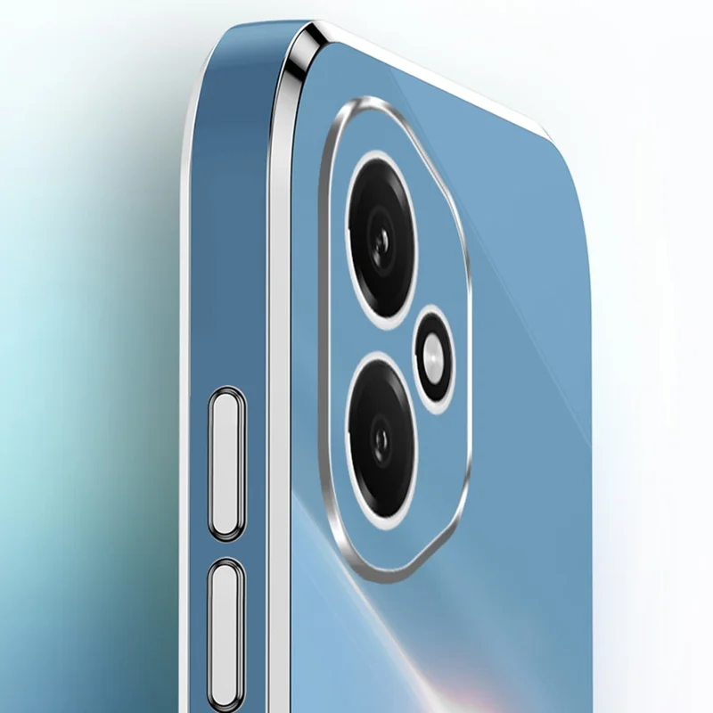 Capa XINLI para Honor 400 5G (Global) com Anel de Suporte e Revestimento Eletrolítico de TPU - Ciano