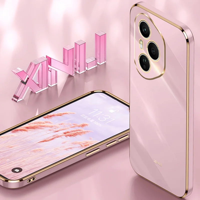 Чехол XINLI для Honor 400 Pro 5G (глобальная версия) - TPU-накладка с электрофоретической окантовкой, фиолетовый