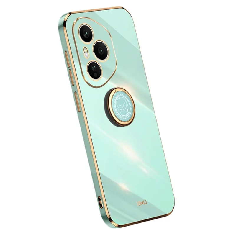 XINLI für Honor 400 Pro 5G (Global) Hülle mit Ringhalterung Elektrolytisch beschichtete TPU Handyhülle - Cyan