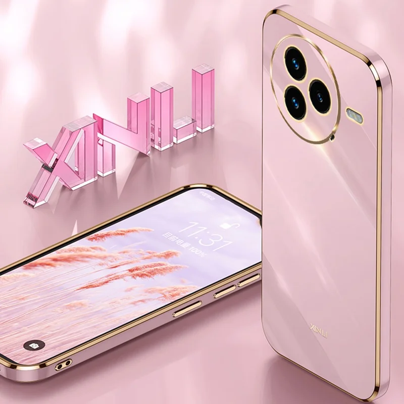 XINLI For Xiaomi Civi 5 Pro 5G Case TPU Phone Cover with Electroplating Frame - White