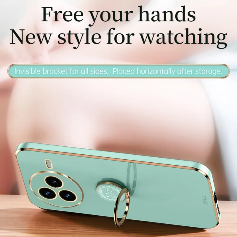 XINLI For Xiaomi Civi 5 Pro 5G Case Ring Kickstand Electroplating TPU Phone Cover - Black