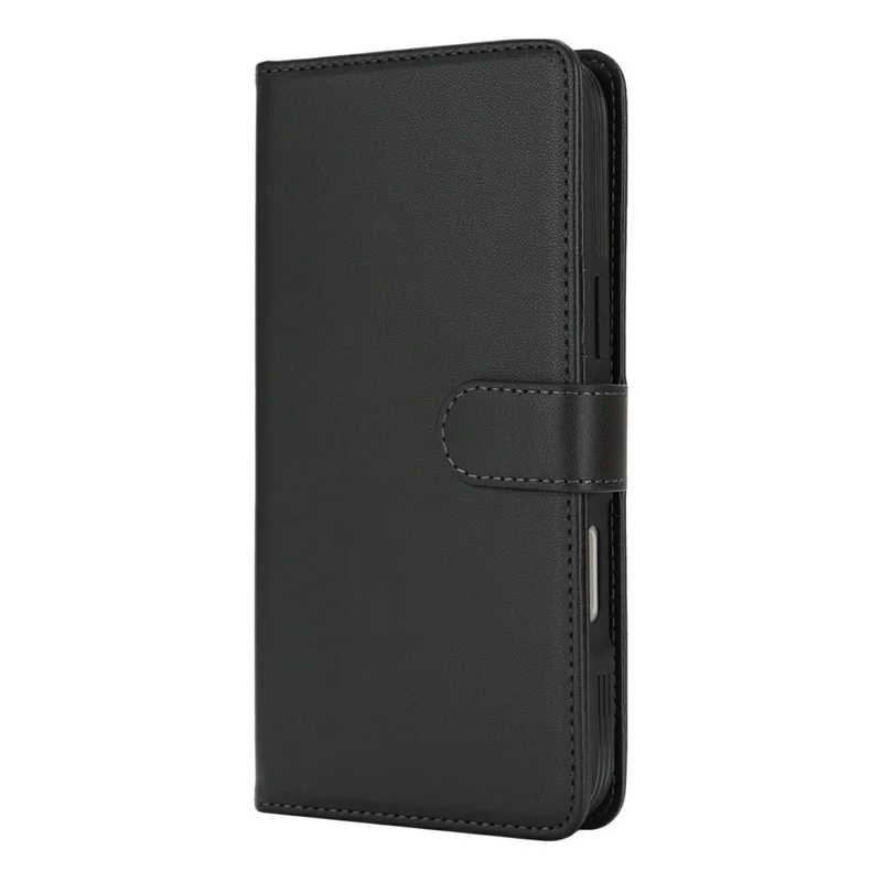 Cover a portafoglio per iPhone 16 Pro compatibile con MagSafe, antiurto, in pelle PU staccabile - Nero