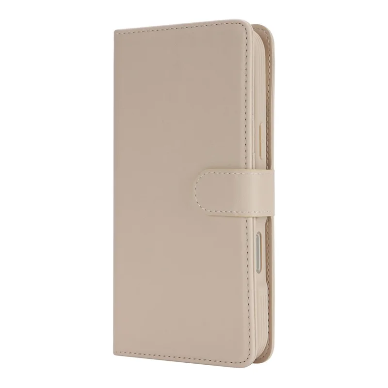 Funda Cartera para iPhone 16 Plus Compatible con MagSafe Anticaídas, Desmontable, de Cuero PU - Beige