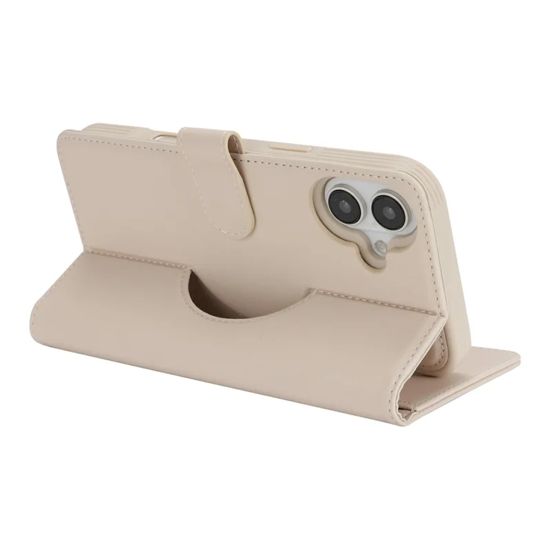 Funda Cartera para iPhone 16 Plus Compatible con MagSafe Anticaídas, Desmontable, de Cuero PU - Beige