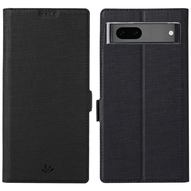 Cubierta de Teléfono de la Billetera de Stand de la Serie Vili K Para Google Pixel 7 5G, Double Magnetic Clap PU Leather a Prueba de Golpes de Cuero - Negro