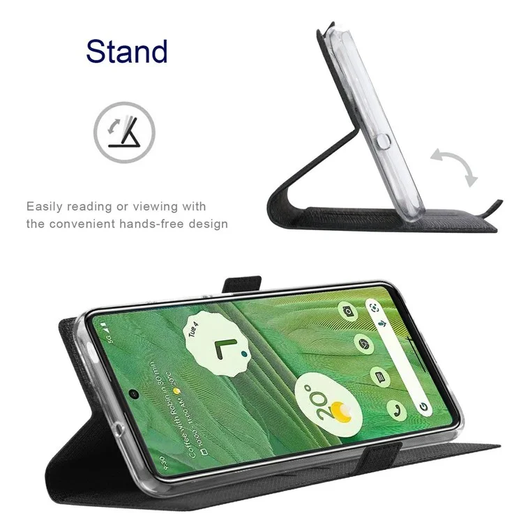 Cubierta de Teléfono de la Billetera de Stand de la Serie Vili K Para Google Pixel 7 5G, Double Magnetic Clap PU Leather a Prueba de Golpes de Cuero - Negro