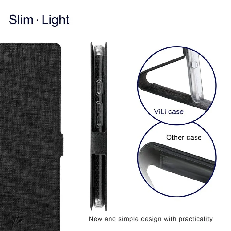Cubierta de Teléfono de la Billetera de Stand de la Serie Vili K Para Google Pixel 7 5G, Double Magnetic Clap PU Leather a Prueba de Golpes de Cuero - Negro