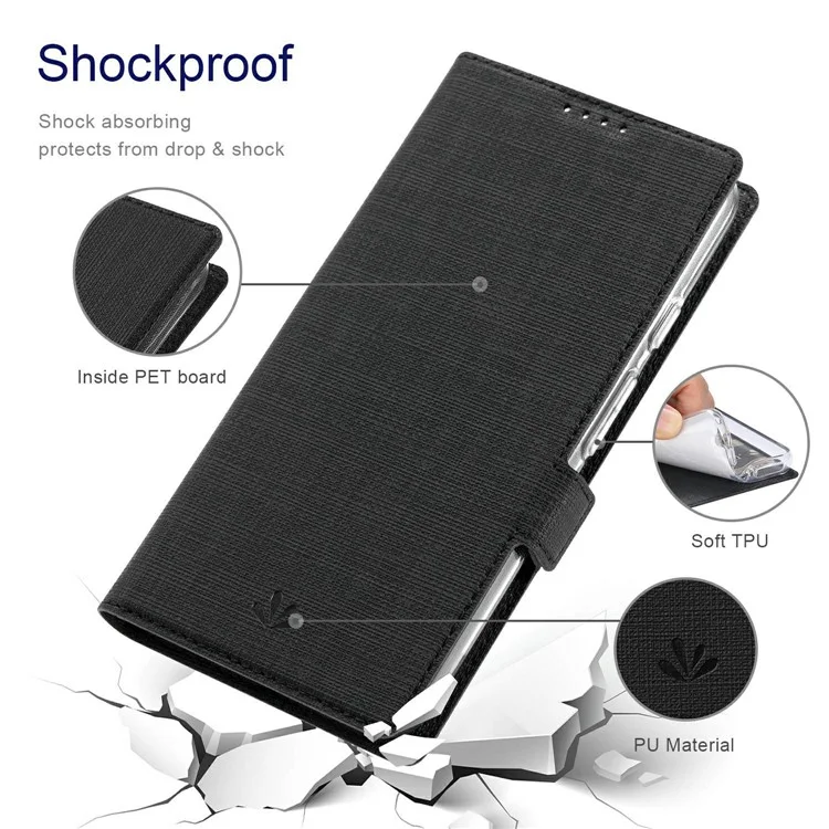 Cubierta de Teléfono de la Billetera de Stand de la Serie Vili K Para Google Pixel 7 5G, Double Magnetic Clap PU Leather a Prueba de Golpes de Cuero - Negro