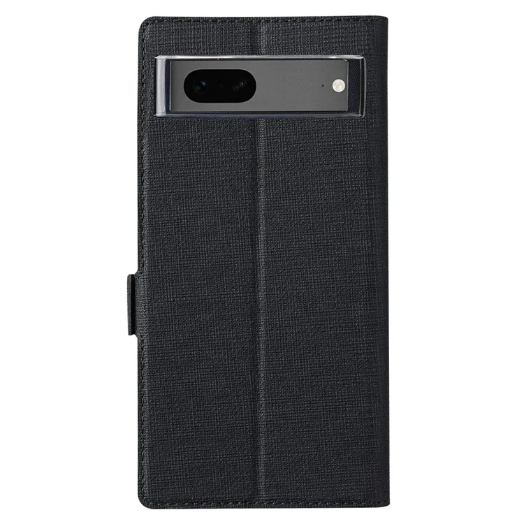 Cubierta de Teléfono de la Billetera de Stand de la Serie Vili K Para Google Pixel 7 5G, Double Magnetic Clap PU Leather a Prueba de Golpes de Cuero - Negro