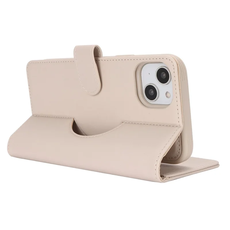Cover per iPhone 15 Plus / 4 Plus Portafoglio Compatibile con MagSafe Antiurto Staccabile in Pelle PU - Beige