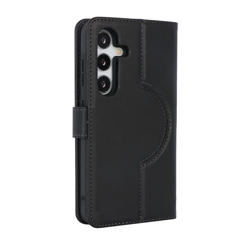 Étui portefeuille pour Samsung Galaxy S24 Compatible avec MagSafe Antichute Détachable en Cuir PU - Noir