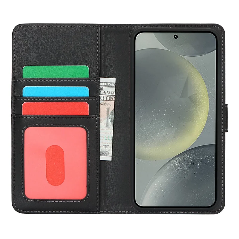 Étui portefeuille pour Samsung Galaxy S24 Compatible avec MagSafe Antichute Détachable en Cuir PU - Noir