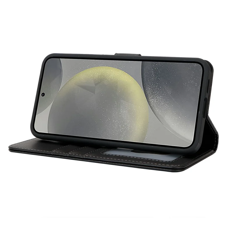 Étui portefeuille pour Samsung Galaxy S24 Compatible avec MagSafe Antichute Détachable en Cuir PU - Noir