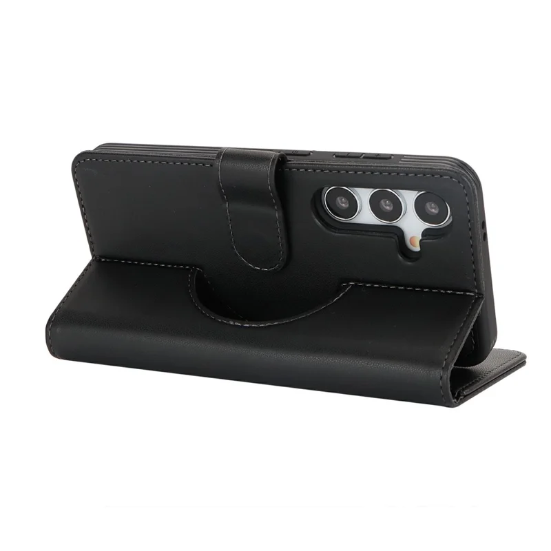 Étui portefeuille pour Samsung Galaxy S24 Compatible avec MagSafe Antichute Détachable en Cuir PU - Noir