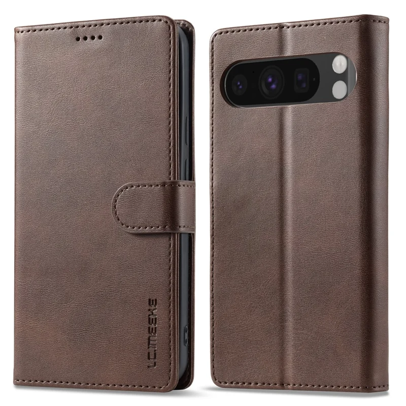 LC.IMEEKE Чехол из кожи теленка с подставкой-кошельком для Google Pixel 10 Pro XL - Коричневый