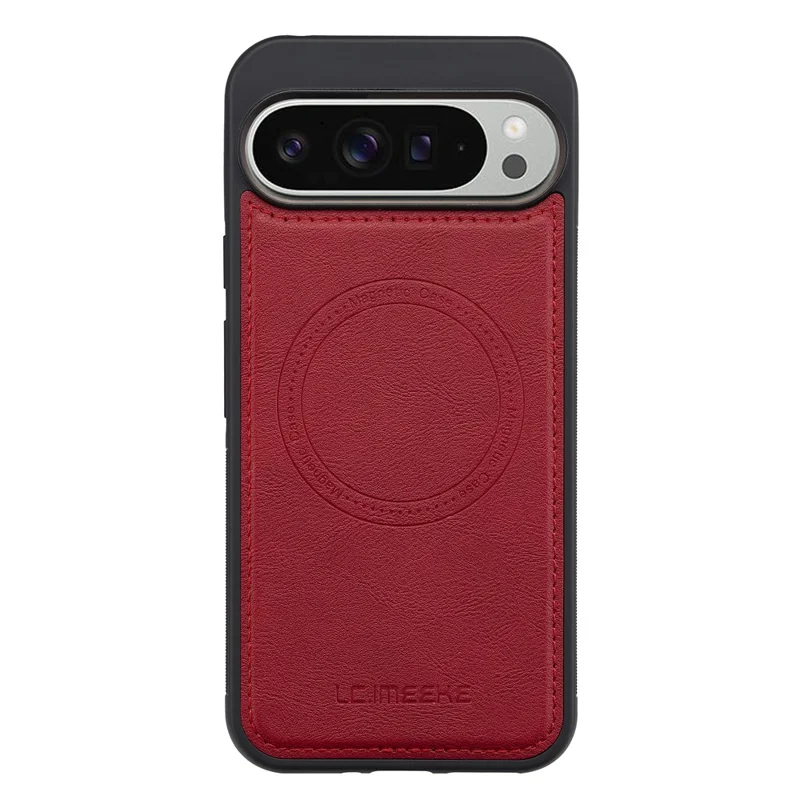 LC.IMEEKE For Google Pixel 10 Pro XL Magnetic Case Compatible with MagSafe Leather + TPU Back Cover - Red