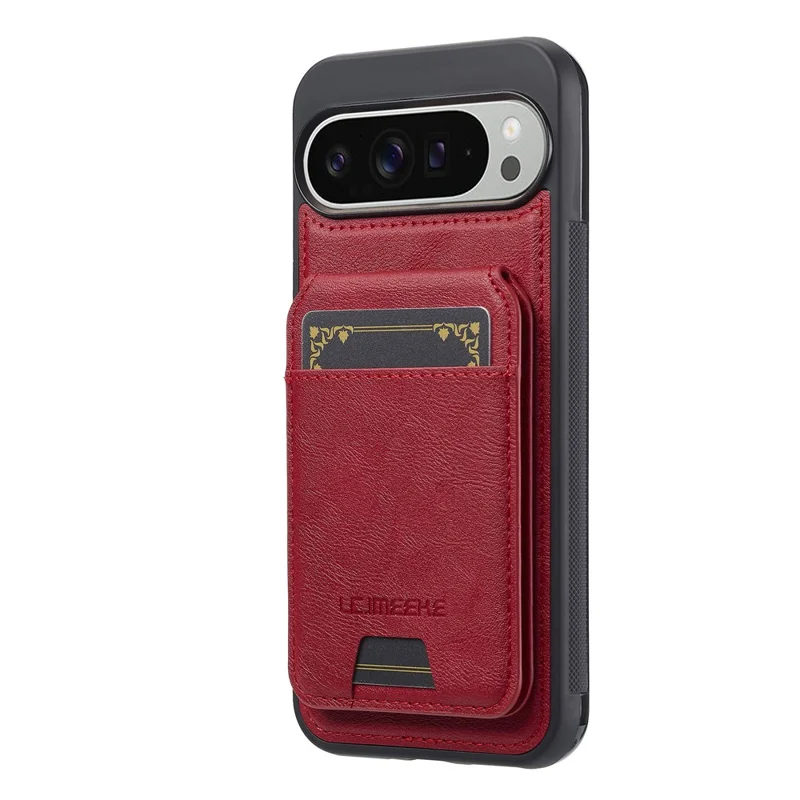 LC.IMEEKE L3 Para Google Pixel 10 Pro / Pixel 10 Capa Magnética com Porta-cartões em Couro e TPU - Vermelho