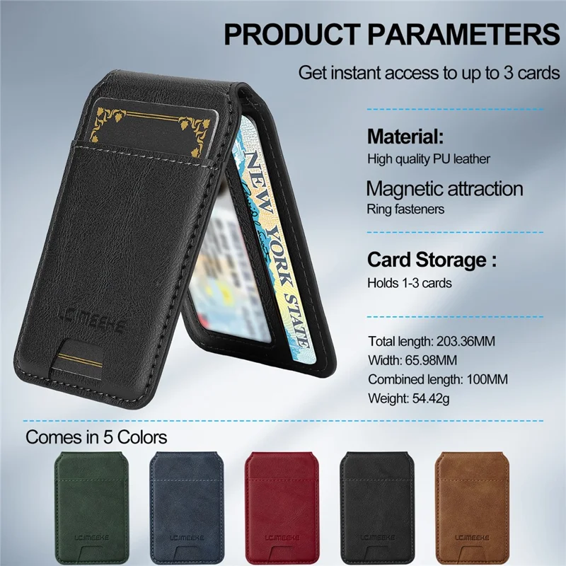 LC.IMEEKE L3 For Google Pixel 10 Pro XL Magnetic Case Detachable Card Holder Leather TPU Mobile Cover - Black