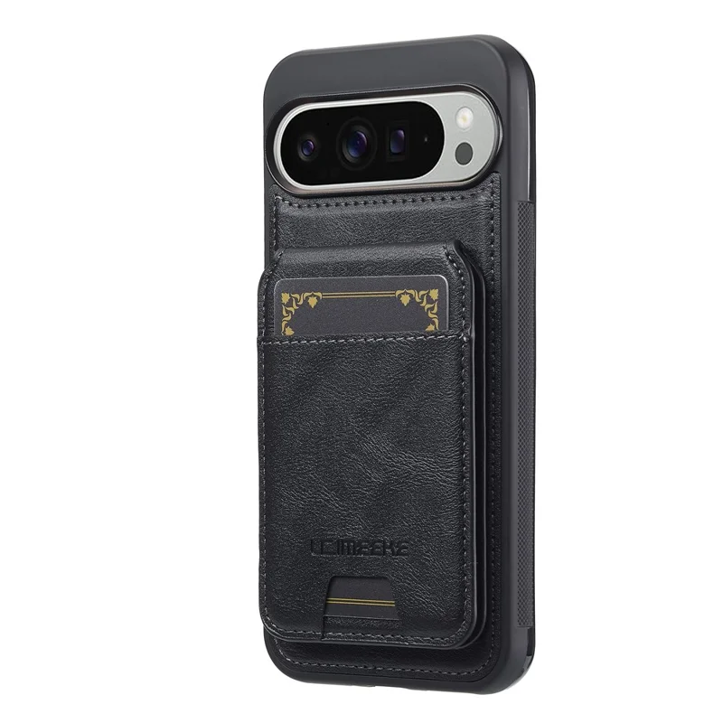 LC.IMEEKE L3 For Google Pixel 10 Pro XL Magnetic Case Detachable Card Holder Leather TPU Mobile Cover - Black