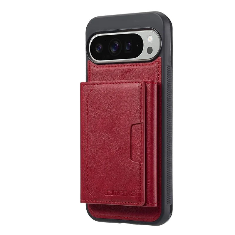 LC.IMEEKE L5 Para Google Pixel 10 Pro / Pixel 10 Capa de Telefone Magnética de Couro com Porta-cartões Destacável - Vermelho