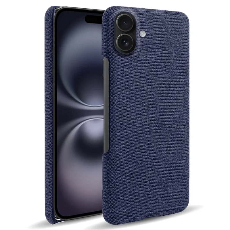 Étui pour iPhone 17 Texture Tissu Anti-Rayures Coque de Protection Arrière en PC - Bleu