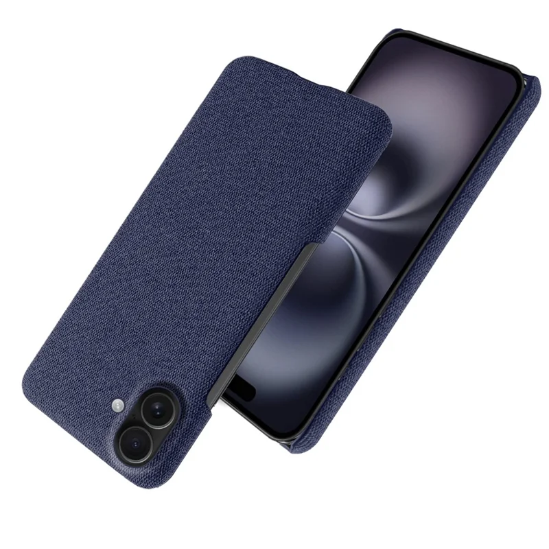 Étui pour iPhone 17 Texture Tissu Anti-Rayures Coque de Protection Arrière en PC - Bleu