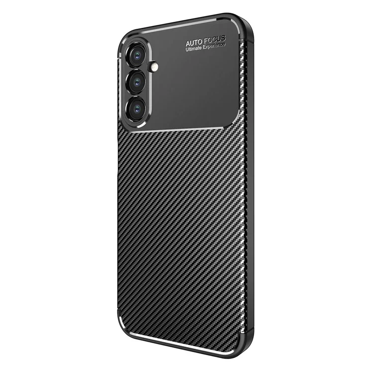 For Samsung Galaxy A14 5G / 4G Carbon Fiber Texture TPU Phone Back Case Drop-proof Anti-scratch Cover - Black