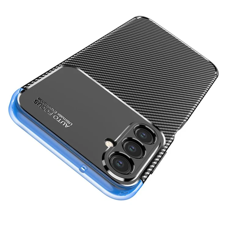 For Samsung Galaxy A14 5G / 4G Carbon Fiber Texture TPU Phone Back Case Drop-proof Anti-scratch Cover - Black