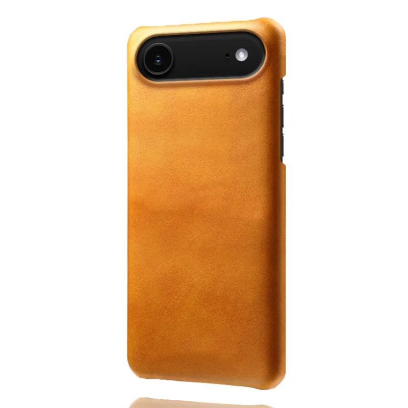 Für iPhone 17 Air Case Lederhülle mit Kalbslederstruktur, harte PC-Schutzhülle für Mobiltelefon - Orange