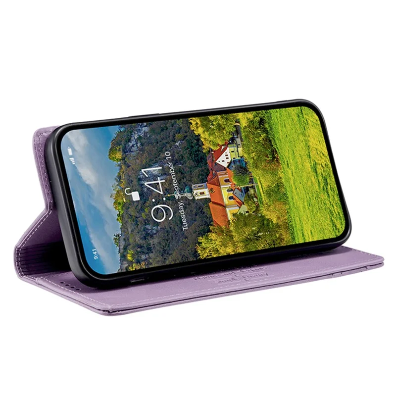 TTUDRCH Style 007 For Motorola Edge 60 Pro 5G Leather Case RFID Blocking Wallet Stand Phone Cover - Purple