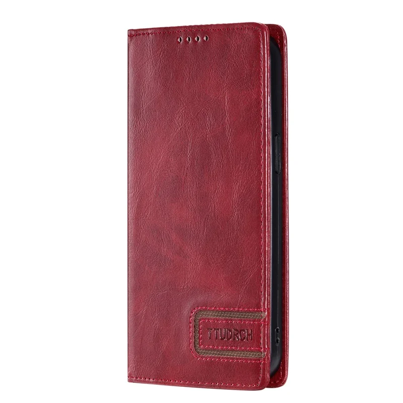 TTUDRCH Style 007 For Motorola Edge 60 Pro 5G Leather Case RFID Blocking Wallet Stand Phone Cover - Wine Red