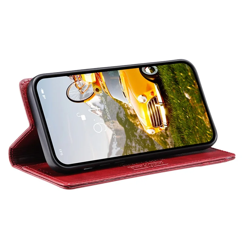 TTUDRCH Style 007 For Motorola Edge 60 Pro 5G Leather Case RFID Blocking Wallet Stand Phone Cover - Wine Red