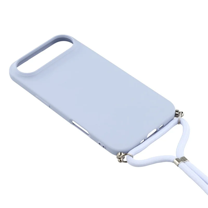 Für iPhone 17 Air Hülle Weiches TPU mit Faserfutter Handyhülle mit Schultergurt - Hellviolett