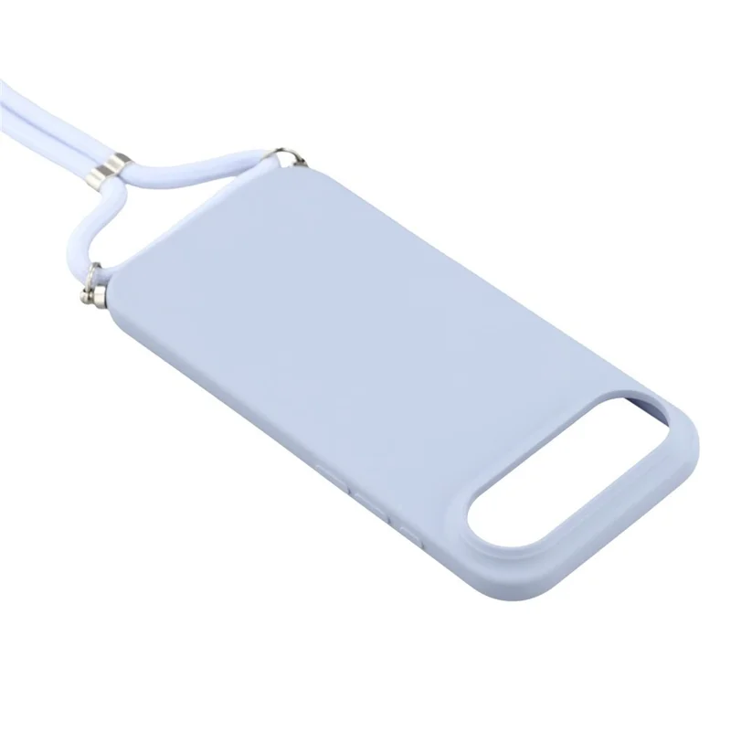 Für iPhone 17 Air Hülle Weiches TPU mit Faserfutter Handyhülle mit Schultergurt - Hellviolett