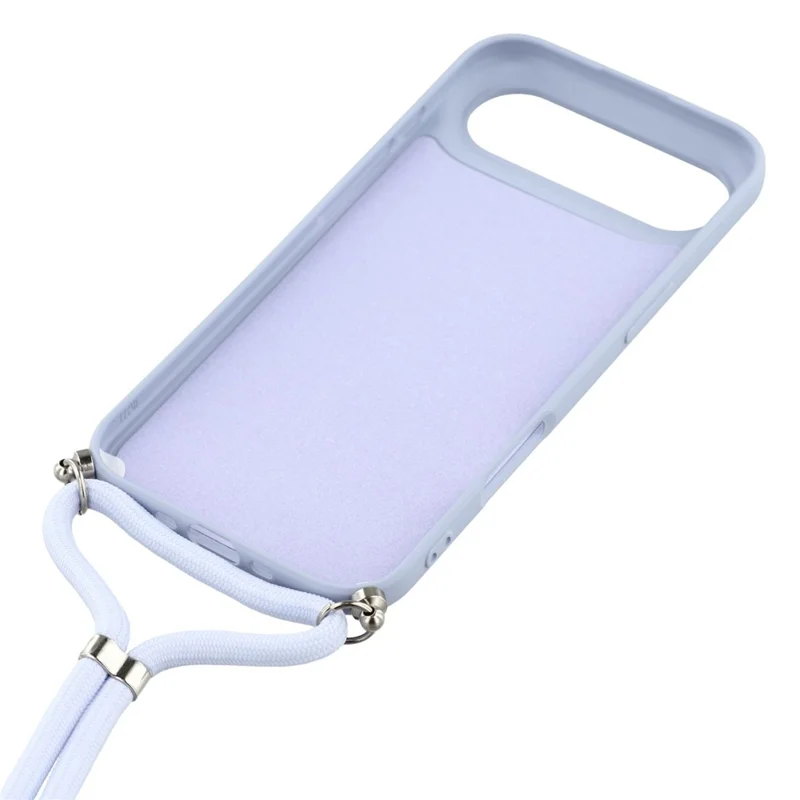 Für iPhone 17 Air Hülle Weiches TPU mit Faserfutter Handyhülle mit Schultergurt - Hellviolett