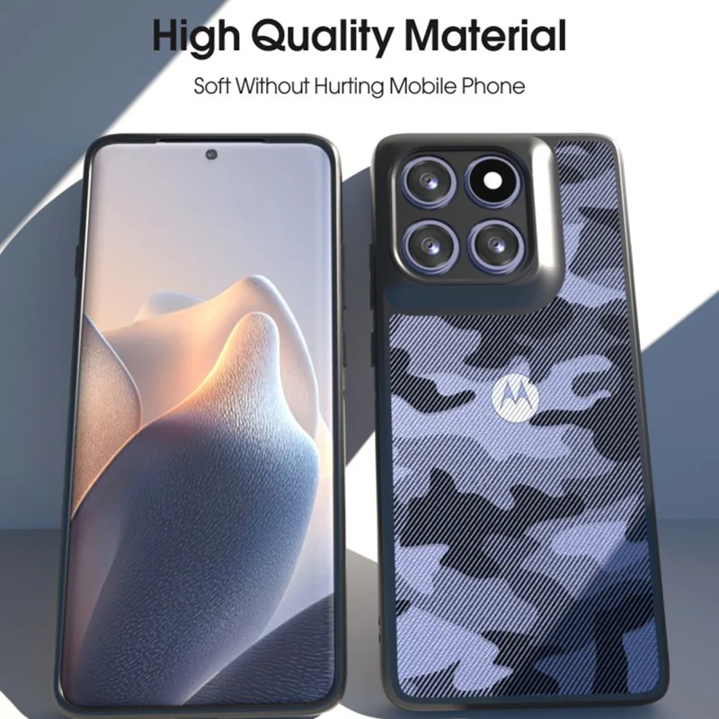 IBMRS Für Motorola Edge 60 Fusion 5G / Edge 60 5G Hülle Weicher TPU-Rahmen Harte PC-Rückseite Stoßfeste Handyhülle - Gitter Camouflage