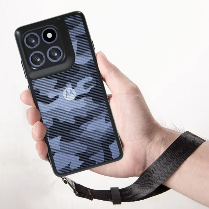 IBMRS Für Motorola Edge 60 Fusion 5G / Edge 60 5G Hülle Weicher TPU-Rahmen Harte PC-Rückseite Stoßfeste Handyhülle - Gitter Camouflage