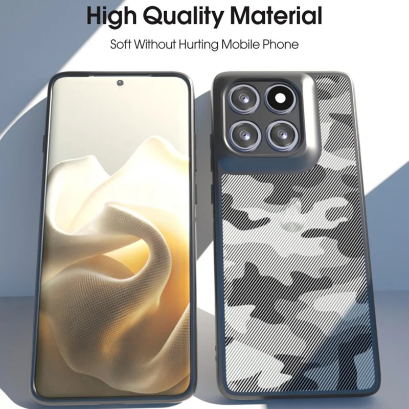 Étui IBMRS pour Motorola Edge 60 Pro 5G - Cadre TPU Souple, Dos PC Rigide, Housse de Protection Antichoc - Camouflage Quadrillé