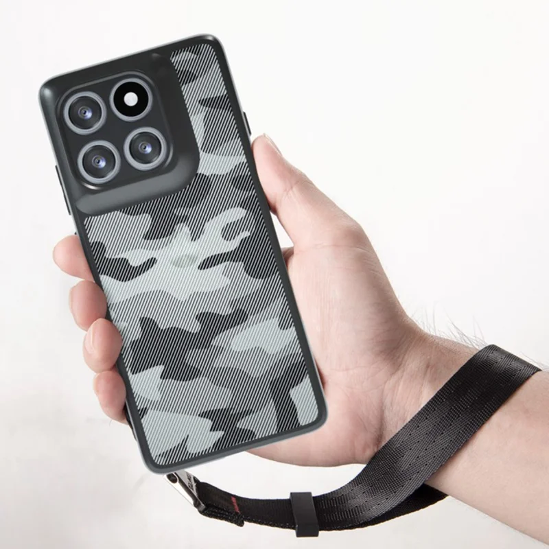 Étui IBMRS pour Motorola Edge 60 Pro 5G - Cadre TPU Souple, Dos PC Rigide, Housse de Protection Antichoc - Camouflage Quadrillé