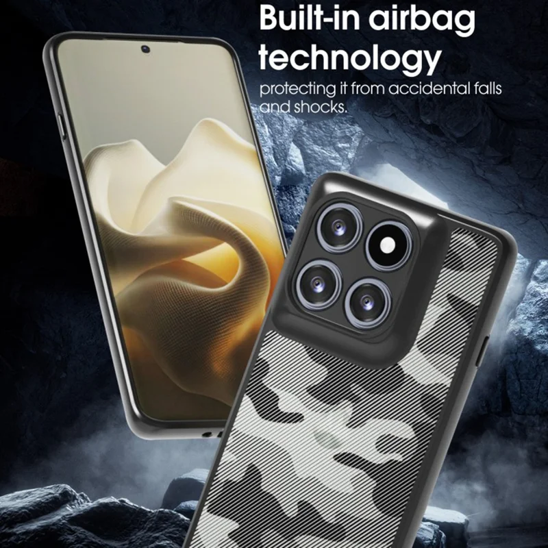 Étui IBMRS pour Motorola Edge 60 Pro 5G - Cadre TPU Souple, Dos PC Rigide, Housse de Protection Antichoc - Camouflage Quadrillé