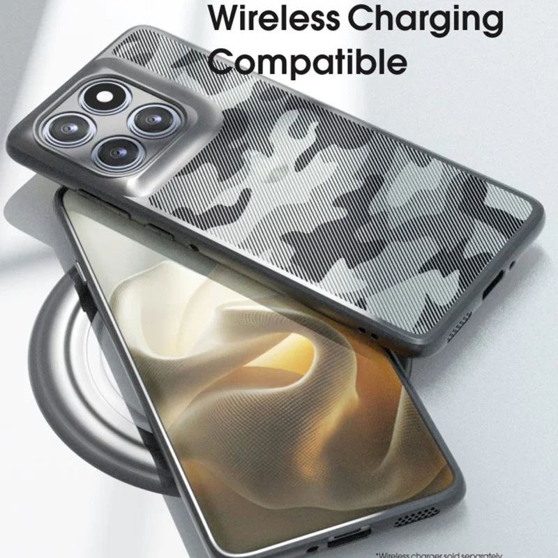 Étui IBMRS pour Motorola Edge 60 Pro 5G - Cadre TPU Souple, Dos PC Rigide, Housse de Protection Antichoc - Camouflage Quadrillé