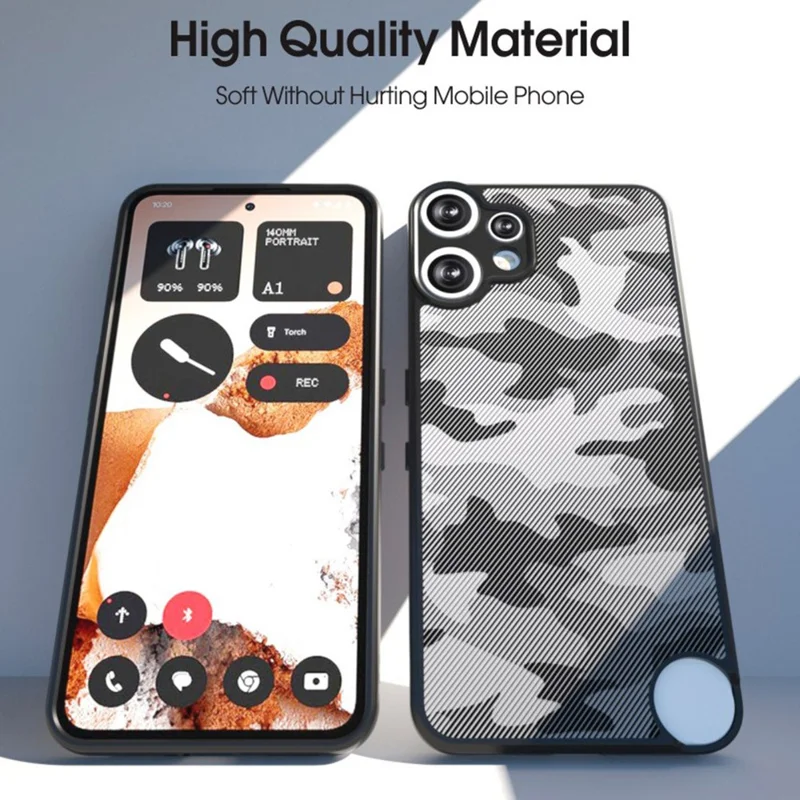Capa IBMRS For Nothing CMF Phone 2 Pro - Moldura Flexível de TPU, Tampa Traseira Rígida de PC, Proteção Antichoque - Camuflagem em Grade