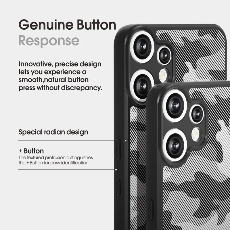 Capa IBMRS For Nothing CMF Phone 2 Pro - Moldura Flexível de TPU, Tampa Traseira Rígida de PC, Proteção Antichoque - Camuflagem em Grade