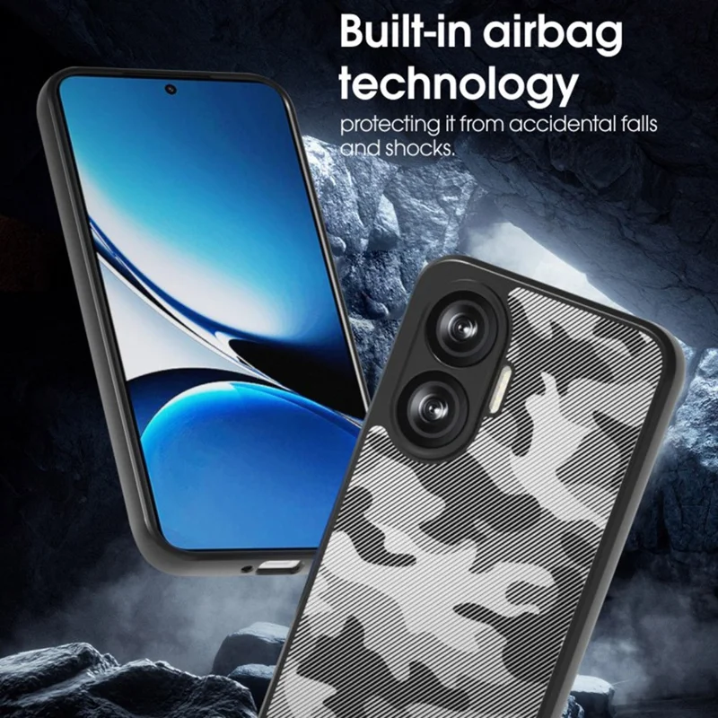 Étui IBMRS pour Xiaomi Redmi Turbo 4 Pro 5G / Poco F7 5G - Cadre TPU Souple, Dos PC Rigide, Protection Antichoc - Transparent Noir