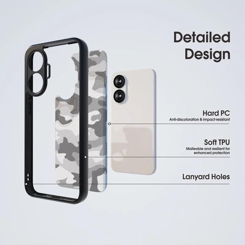 Étui IBMRS pour Xiaomi Redmi Turbo 4 Pro 5G / Poco F7 5G - Cadre TPU Souple, Dos PC Rigide, Protection Antichoc - Transparent Noir