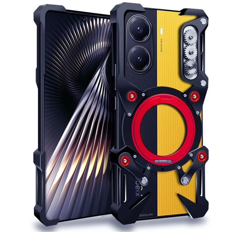 Capa de Proteção com Bumper para Xiaomi 14T / 14T Pro / Poco F7 Pro 5G / F7 Ultra 5G / X6 Pro 5G / X7 Pro 5G / Redmi Turbo 3 5G / K80 5G / K80 Pro 5G, Capa Magnética para Celular - Preto