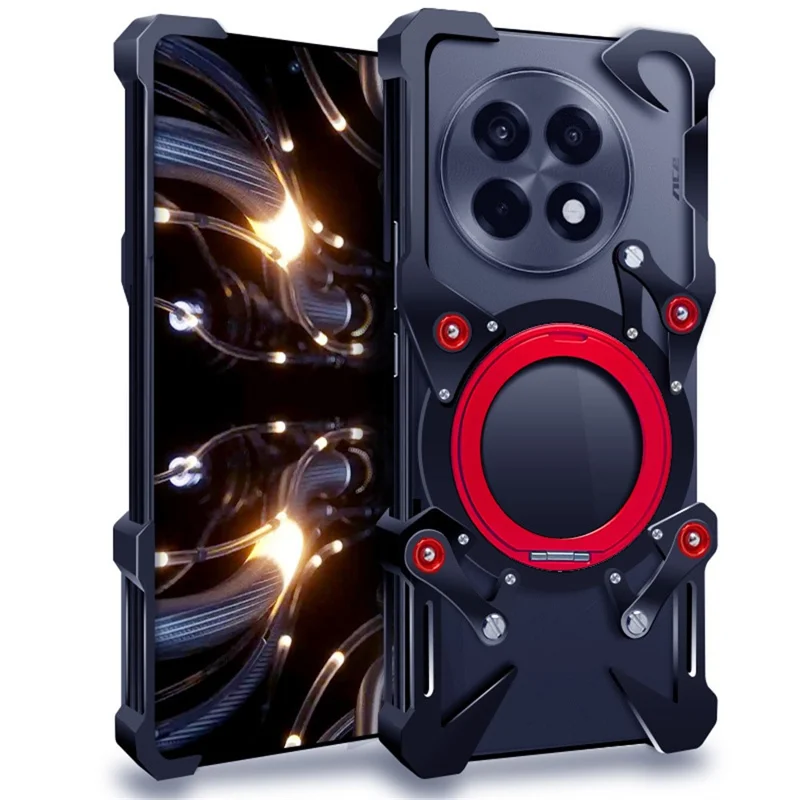 Capa de Proteção com Suporte e Alça de Pulso para OnePlus Ace 5 5G / Ace 5 Pro 5G / 13R 5G - Preto