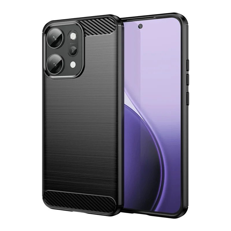Für Oppo Reno14 Pro 5G (Global) Schutzhülle Kohlefaser-Textur gebürstet - Schwarz