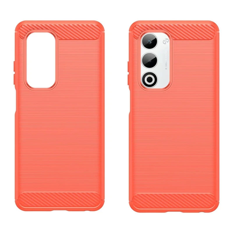 For Oppo A5 5G / A5 4G Case Protective Phone Cover Carbon Fiber Texture Brushed - Red